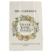 Sac Cadeau Moyen Orangerie d'agrumes rustiques merci professeur m (Dos)