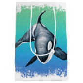 Sac Cadeau Moyen Orca Whale cristal Turquoise (Dos)