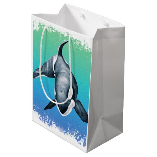 Sac Cadeau Moyen Orca Whale cristal Turquoise (Dos Angle)