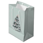 Sac Cadeau Moyen Ornement d'arbre blanc de Noël doux (Devant Angle)