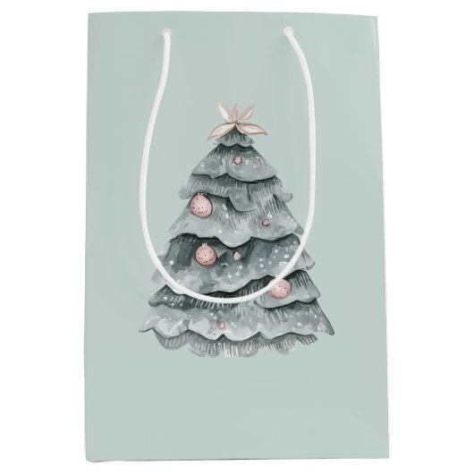 Sac Cadeau Moyen Ornement d'arbre blanc de Noël doux (Devant)