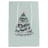 Sac Cadeau Moyen Ornement d'arbre blanc de Noël doux (Dos)