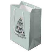 Sac Cadeau Moyen Ornement d'arbre blanc de Noël doux (Dos Angle)