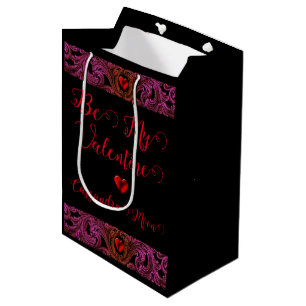 Sac Cadeau Moyen Ornement Goth Purple Avec Coeur Personnalisé