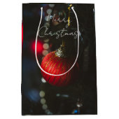 Sac Cadeau Moyen Ornements de Noël en glamour foncé (Devant)