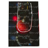 Sac Cadeau Moyen Ornements de Noël en glamour foncé (Dos)