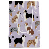 Sac Cadeau Moyen Os et pattes des bergers australiens (Dos)