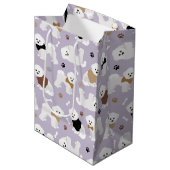 Sac Cadeau Moyen Os et pattes pourpres de Bichon Frise (Devant Angle)