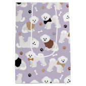 Sac Cadeau Moyen Os et pattes pourpres de Bichon Frise (Dos)