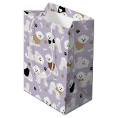 Sac Cadeau Moyen Os et pattes pourpres de Bichon Frise (Dos Angle)
