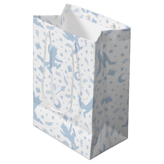 Sac Cadeau Moyen Où les choses sauvages Blue Floral (Devant Angle)