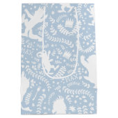 Sac Cadeau Moyen Où les choses sauvages le modèle floral bleu (Dos)