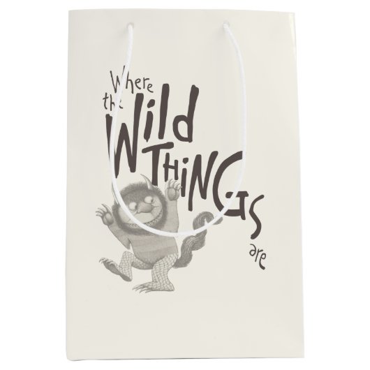 Sac Cadeau Moyen Où les choses sauvages sont citées (Devant)