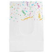 Sac Cadeau Moyen Ours d'anniversaire avec ballons et confetti (Dos)
