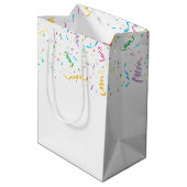 Sac Cadeau Moyen Ours d'anniversaire avec ballons et confetti (Dos Angle)
