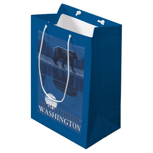 Sac Cadeau Moyen Ours dans le clair de lune - bâti Adams, (Devant Angle)