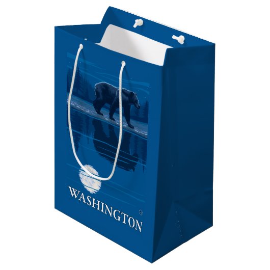 Sac Cadeau Moyen Ours dans le clair de lune - Washington (Devant Angle)
