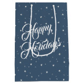 Sac Cadeau Moyen Ours En Conduite D'Hiver Et Snowman (Dos)