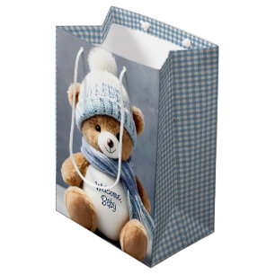 Sac Cadeau Moyen Ours En Conflit Avec Écharpe Et Casquette