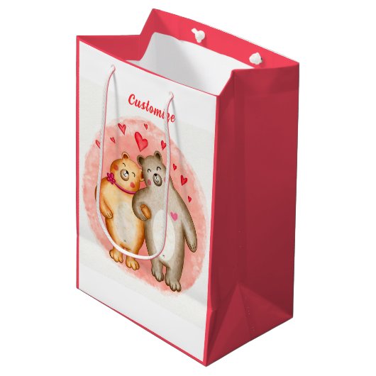 Sac Cadeau Moyen Ours mignons d'amour (Devant Angle)