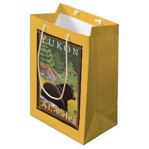 Sac Cadeau Moyen Ours noir dans la forêt - le Yukon, Alaska