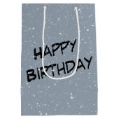 Sac Cadeau Moyen Ours Panda Anniversaire Dans Les Snowflakes (Dos)