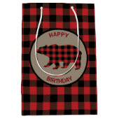 Sac Cadeau Moyen Ours Plaid De Buffle Rouge (Devant)