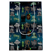 Sac Cadeau Moyen OVNI, Alien, Bigfoot Cryptid Birthday (Dos)