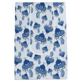 Sac Cadeau Moyen OVNI octopique bleu Kawaii (Dos)