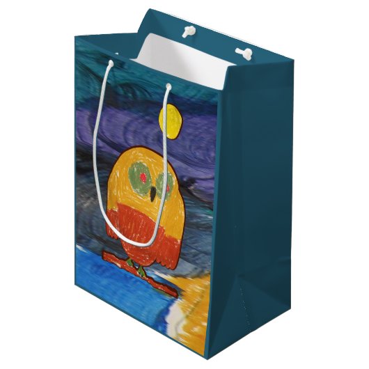 Sac Cadeau Moyen Owl "Art by Kids" (Devant Angle)