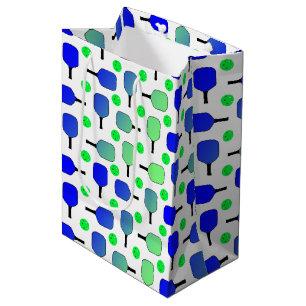 Sac Cadeau Moyen Pagaies de Pickleball Bleu et Vert Pickleball Vert
