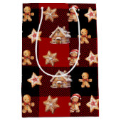 Sac Cadeau Moyen pain d'épice de Noël sur le bison (Devant)