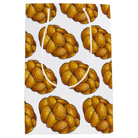 Sac Cadeau Moyen Pain tressé Challah de boulangerie juive Hanukkah (Devant)