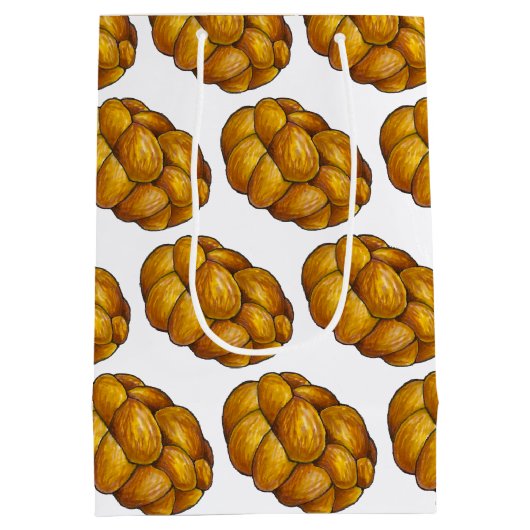 Sac Cadeau Moyen Pain tressé Challah de boulangerie juive Hanukkah (Dos)