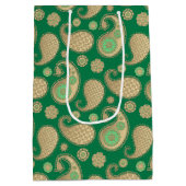 Sac Cadeau Moyen Paisley motif, Soft Gold sur Emerald Green (Dos)