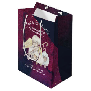 Sac Cadeau Moyen Paix sur Terre et bonne volonté envers tous les be