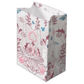 Sac Cadeau Moyen Palette rose William Morris Design (Devant Angle)
