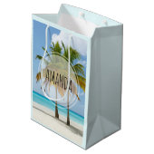 Sac Cadeau Moyen Palmiers pittoresques sur une plage tropicale (Dos Angle)