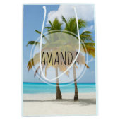 Sac Cadeau Moyen Palmiers pittoresques sur une plage tropicale (Devant)