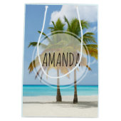 Sac Cadeau Moyen Palmiers pittoresques sur une plage tropicale (Dos)