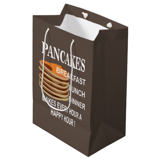 Sac Cadeau Moyen Pancakes Fait Chaque Heure Un Joyeux Pancake De L' (Devant Angle)