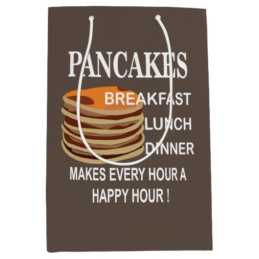 Sac Cadeau Moyen Pancakes Fait Chaque Heure Un Joyeux Pancake De L' (Devant)