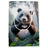 Sac Cadeau Moyen Panda Bear Paws En Forme De Coeur (Devant)