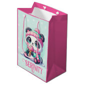 Sac Cadeau Moyen Panda confortable Kawaii avec Ice Cream Cone hiver (Devant Angle)