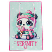 Sac Cadeau Moyen Panda confortable Kawaii avec Ice Cream Cone hiver (Dos)