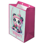 Sac Cadeau Moyen Panda confortable Kawaii avec Ice Cream Cone hiver (Dos Angle)