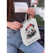 Sac Cadeau Moyen Panda de Noël, personnalisable