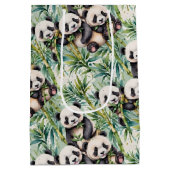Sac Cadeau Moyen Pandas mignons et bambou (Dos)