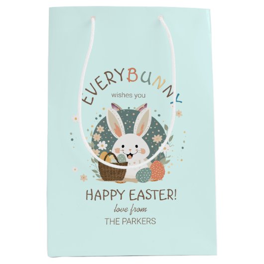 Sac Cadeau Moyen Panier d'oeufs de lapin de Pâques ID1013 (Devant)