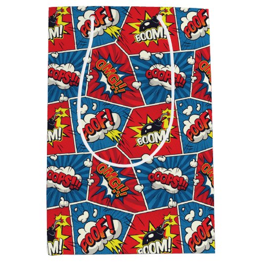 Sac Cadeau Moyen Panneaux de bandes dessinées Pop Art (Devant)